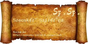 Szecskó Szilárd névjegykártya