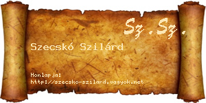 Szecskó Szilárd névjegykártya