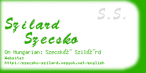 szilard szecsko business card